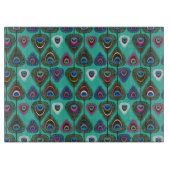 niedliches Pfauenfedermuster Schneidebrett (Vorderseite)