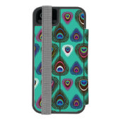 niedliches Pfaufedermuster Incipio iPhone Geldbeutel-Hülle (Folio Rückseite)