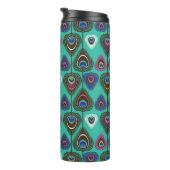 niedliches Pfaufedermuster Thermosbecher (Nach rechts gedreht)