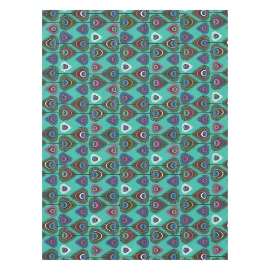 niedliches Pfaufedermuster Tischdecke (Vorderseite)