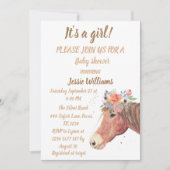 Niedliches Pferd Boho Ranch Baby Girl Western Einladung (Vorderseite)