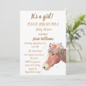 Niedliches Pferd Boho Ranch Baby Girl Western Einladung (Stehend Vorderseite)