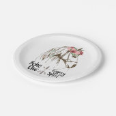 Niedliches Pferd Boho Western Land Party Reittiere Pappteller (Schrägansicht)