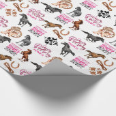 Niedliches Pferd Cowgirl Birthday Geschenkpapier (Ecke)