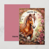 Niedliches Pferd Dankeskarte (Vorne/Hinten)