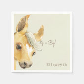 Niedliches Pferd Es ist ein Baby Shower Cocktail Serviette (Vorderseite)