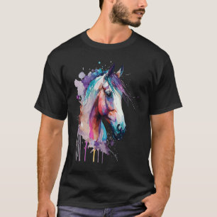 Niedliches Pferd Farbenfrohe Regenbogenfarben für  T-Shirt