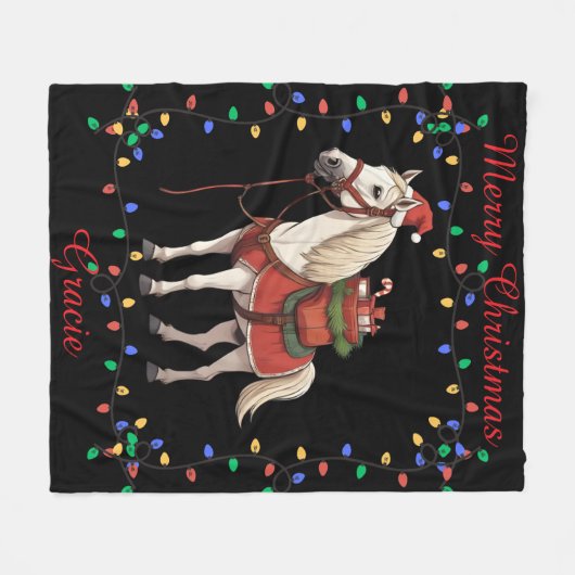 Niedliches Pferd Fleece Blanket (Vorderseite (Horizontal))