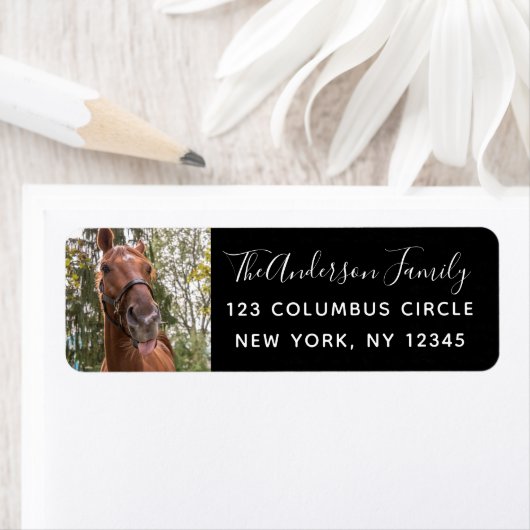 Niedliches Pferd Foto Custom Rücksendeadresse (Insitu)