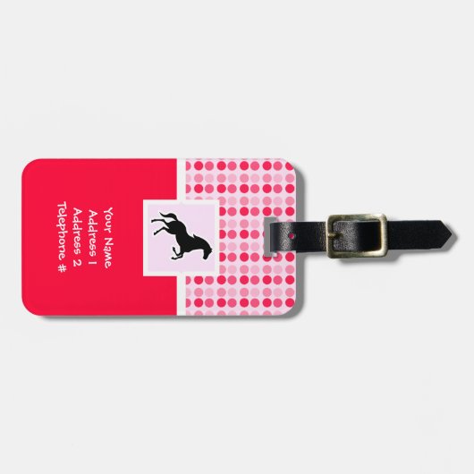 Niedliches Pferd Gepäckanhänger (Vorderseite horizontal)