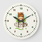 Niedliches Pferd Große Wanduhr (Vorderseite)