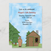 Niedliches Pferd & Hütte Geburtstagseinladung für Einladung (Vorne/Hinten)