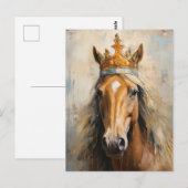 Niedliches Pferd in Krone Postkarte (Vorne/Hinten)