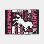 Niedliches Pferd Lover Girl Fleecedecke (Vorderseite (Horizontal))