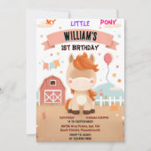 niedliches Pferd mein kleines Pony ersten 1. Gebur Einladung (Vorderseite)
