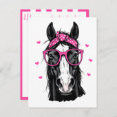 Niedliches Pferd Pink Bandana Hallo Denken Sie an  Postkarte (Vorne/Hinten)