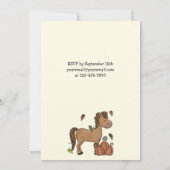 Niedliches Pferd, Pumpkins, Herbstleaves Herbst Ge Einladung (Rückseite)