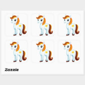 Niedliches Pferd Quadratischer Aufkleber (Blatt)