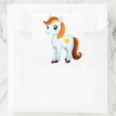 Niedliches Pferd Quadratischer Aufkleber (Tasche)