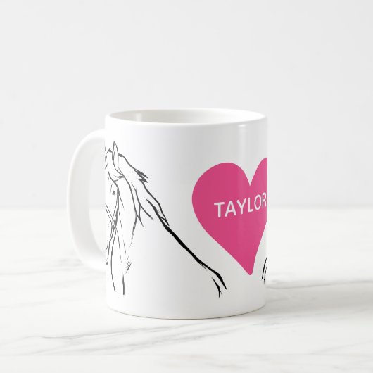 Niedliches Pferd Reittierfarm Kaffeetasse (Vorderseite Links)