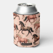 Niedliches Pferd rosa Nahtlos Dosenkühler (Kanne Rückseite)
