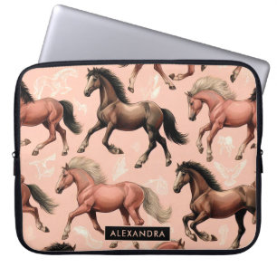 Niedliches Pferd rosa Nahtlos Laptopschutzhülle