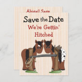 Niedliches Pferd Save the Date Hochzeitsmitteilung (Vorne/Hinten)