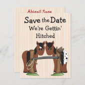 Niedliches Pferd Save the Date Hochzeitsmitteilung Einladung (Vorne/Hinten)