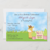 Niedliches Pferd, Stall und Garten Einladung zum G (Rückseite)