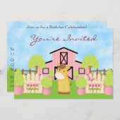 Niedliches Pferd, Stall und Garten Einladung zum G (Vorne/Hinten)