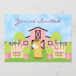 Niedliches Pferd, Stall und Garten Einladung zum G