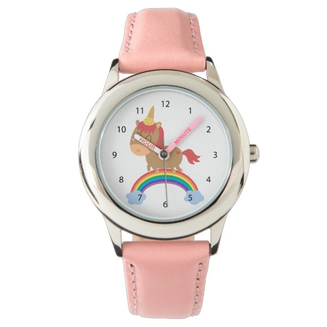 Niedliches Pferd Träume zum Einhorn Spaß Armbanduhr (Vorderseite)