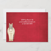 Niedliches Pferd und Blume Rotes Weiß und Blau Geb Einladung (Rückseite)