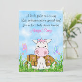 Niedliches Pferd und Hay Girls Kinderdusche Einlad Einladung (Stehend Vorderseite)