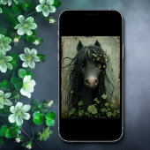 Niedliches Pferd und Kleeblätter St. Patrick's Day Karte