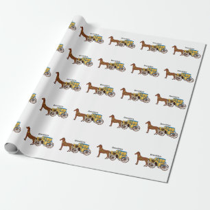 Niedliches Pferd und königliche Kutsche Illustrati Geschenkpapier