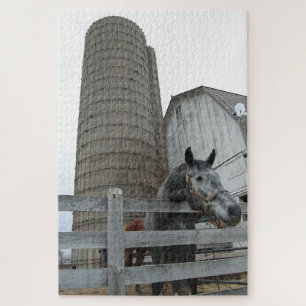Niedliches Pferd vor Silo Puzzle