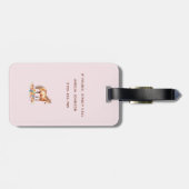 Niedliches Pferd Wasserfarbe Blumenrosa Name Gepäc Gepäckanhänger (Rückseite horizontal)