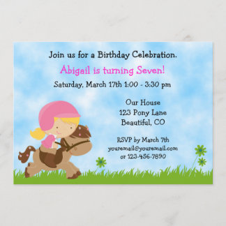 Niedliches Pferd zum Geburtstag Einladung von Mädc