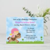 Niedliches Pferd zum Geburtstag Einladung von Mädc (Stehend Vorderseite)