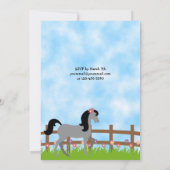 Niedliches Pferd zum Geburtstag Einladung von Mädc (Rückseite)