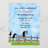 Niedliches Pferd zum Geburtstag Einladung von Mädc (Vorne/Hinten)