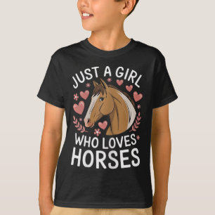 Niedliches Pferdchen Nur ein Mädchen, das Lieben m T-Shirt