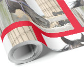 Niedliches Pferdekauen auf einem Zaun Geschenkpapier (Rolleneckpunkt)