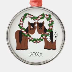 Niedliches Pferdekuchen Weihnachtsdekoration Silbernes Ornament