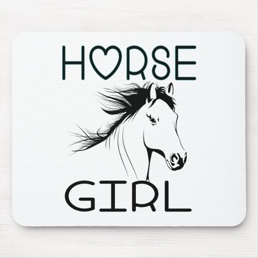 Niedliches Pferdemädchen Pferderasse CowgirlPferde Mousepad (Vorne)
