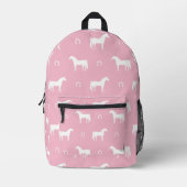Niedliches Pferdemuster Rosa Bedruckter Rucksack (Vorderseite)