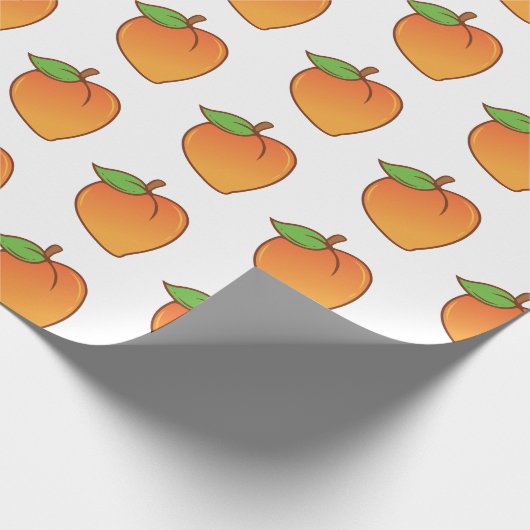 Niedliches Pfirsich-Muster Geschenkpapier (Ecke)