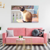 Niedliches Pfirsichblau - Mit Augen Katze Leinwanddruck (Insitu (Wohnzimmer))
