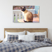 Niedliches Pfirsichblau - Mit Augen Katze Leinwanddruck (Insitu (Schlafzimmer))
